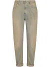 Dondup Relaxed Fit Trousers With Tapered Leg In Gray
