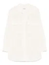 Dondup Relaxed Fit White Button-down Shirt With Chest Pockets
