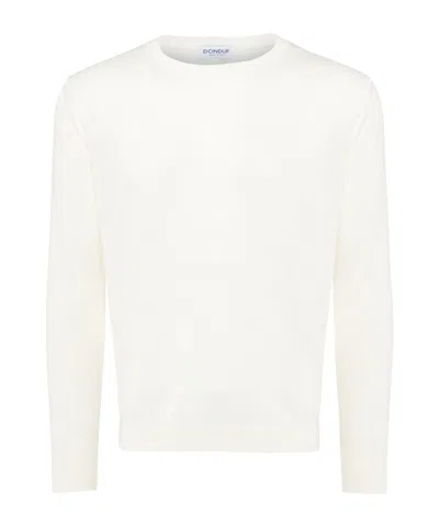 Dondup Ribbed Crew Neck Sweater In White