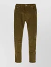 Dondup Ribbed Fabric Trousers With Belt Loops In Green