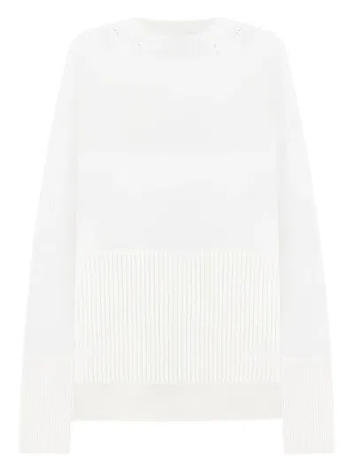Dondup Ribbed-hem Sweater In White