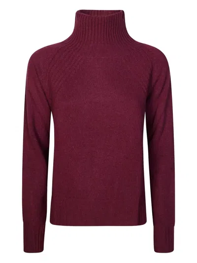 Dondup Ribbed High-neck Sweater In Red