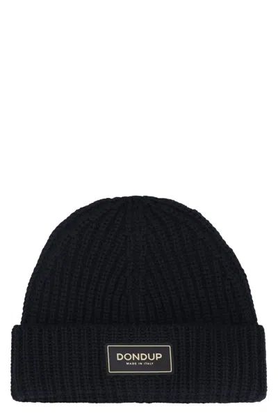 Dondup Ribbed Knit Beanie In Black