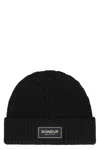 Dondup Beanie Logo In Blended Wool In Black