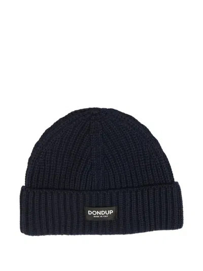 Dondup Ribbed-knit Beanie In Blue