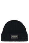 Dondup Beanie Logo In Blended Wool In Blue