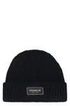 Dondup Beanie Logo In Blended Wool In Blue