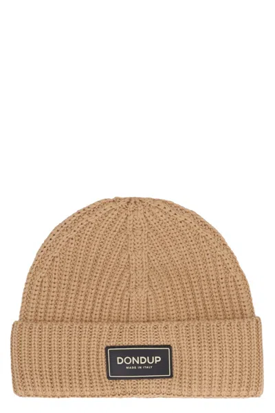 Dondup Ribbed Knit Beanie In Cammello