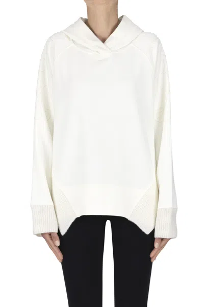 Dondup Ribbed Knit Inserts Sweatshirt In White