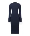 Dondup Ribbed Midi Dress In Blue