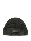Dondup Ribbed Patch Beanie Hat In Green