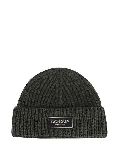 DONDUP RIBBED PATCH BEANIE HAT