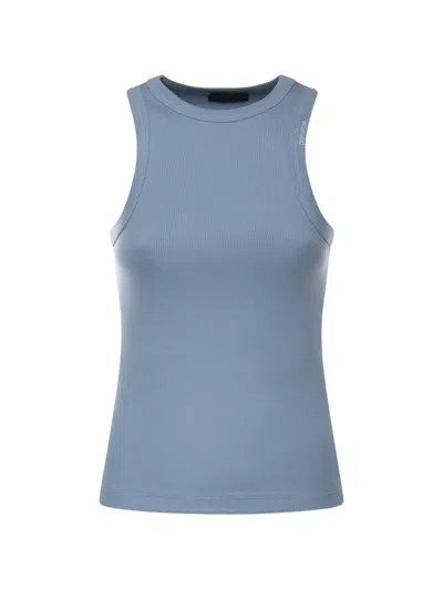 Dondup Ribbed Tank Top In Blue