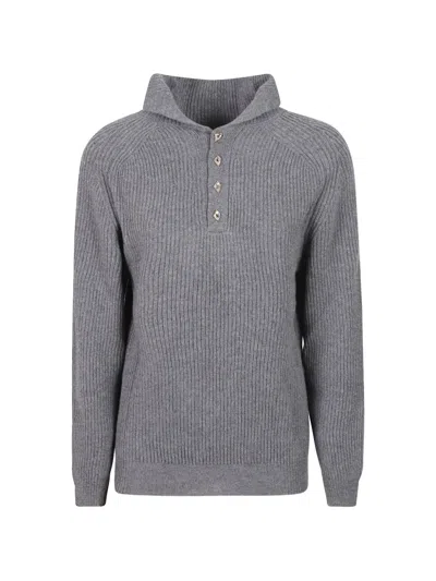 Dondup Ribbed-knit Crystal-embellished Sweater In Gray