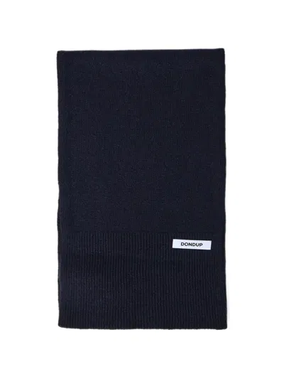 Dondup Ribbed-knit Scarf In Blue