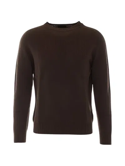 Dondup Ribbed-trim Sweater In Brown