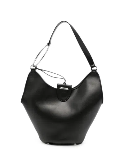 Dondup Ring-detail Leather Shoulder Bag In Black
