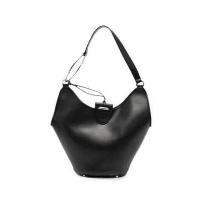 Dondup Ring-detail Leather Shoulder Bag In Black