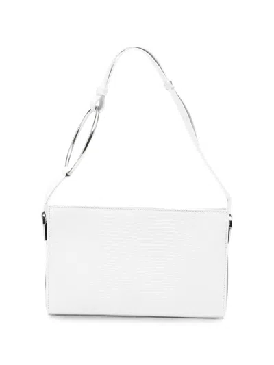 Dondup Ring-detail Pebbled Tote Bag In White