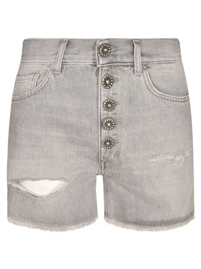 Dondup Ripped Denim Shorts In 900