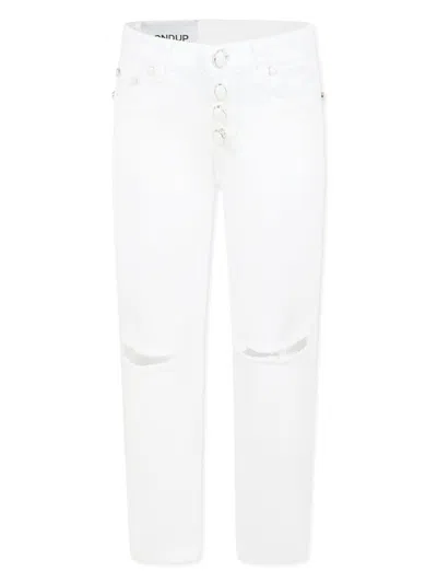 Dondup Kids' Ripped-detail Jeans In White