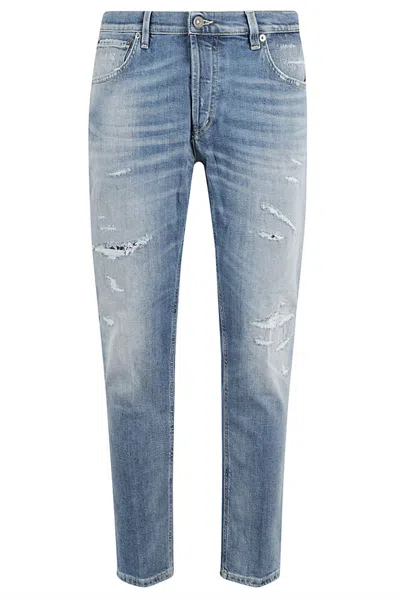 Dondup Ripped Detailed Jeans In Blu Denim