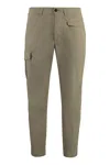 Dondup Cotton Cargo Trousers Multiple Pockets In Khaki
