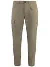 Dondup Cotton Cargo Trousers Multiple Pockets In Green