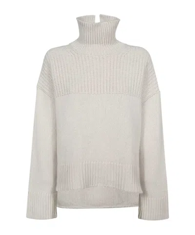 Dondup Roll-neck Wool-cashmere Jumper In White