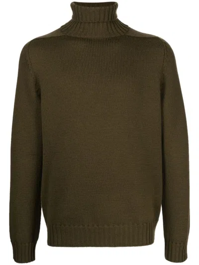 Dondup Roll-neck Wool Jumper In Brown