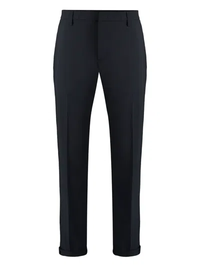 Dondup Roll-up Cuffs Tailored Trousers In Black