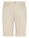 Dondup Rolled Cuff Shorts In Neutral