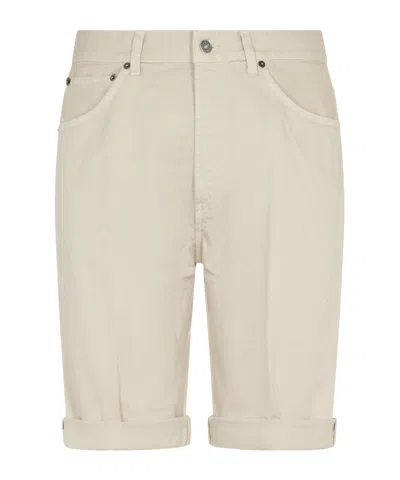 Dondup Rolled Cuff Shorts In Neutral