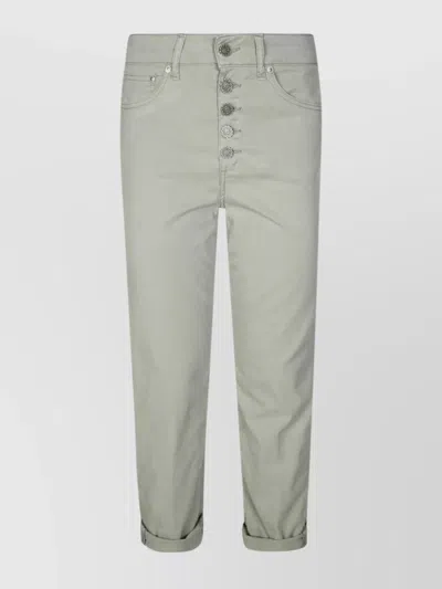 Dondup Rolled Cuffs Button Five-pocket Trousers In Grey