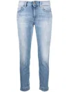 Dondup Cropped Slim-cut Jeans In Blue