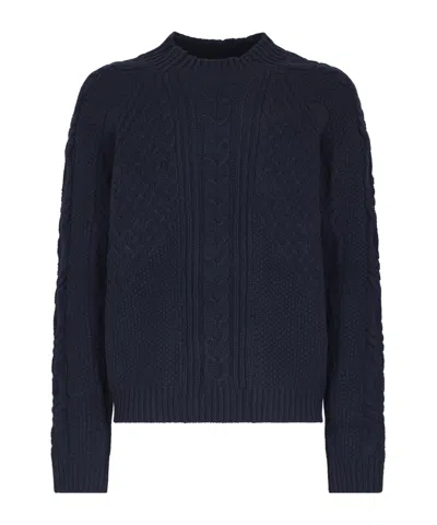 Dondup Round-neck Knitted Sweater In Black