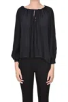 Shop Dondup Sannia Silk Blouse In Black