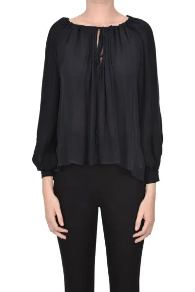 Dondup Keyhole-neck Blouse In Black