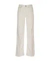 Dondup Wide-leg High-waist Amber Pants In White