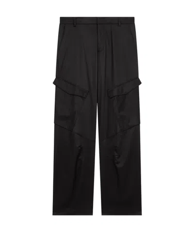 Dondup Satin Overalls Casual Trousers In Black