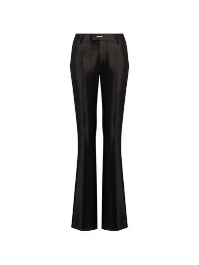 Dondup Satin-finish Flared Trousers In Black