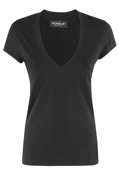 Dondup V-neck T-shirt In Black