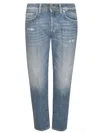 Dondup Distressed Logo-patch Jeans In 800