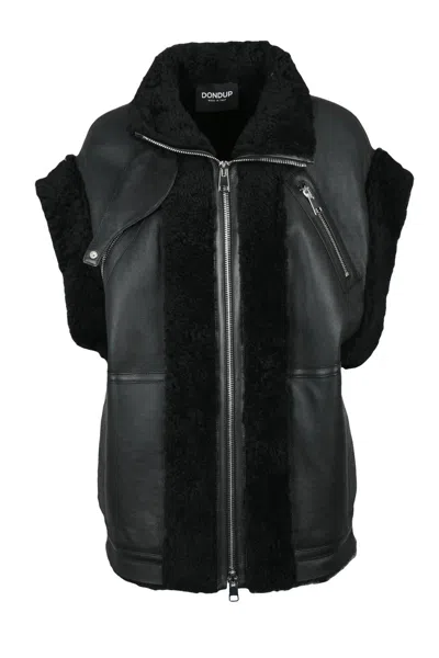Dondup Shearling Leather Vest - Black