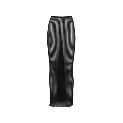 Dondup Sheer-knit Maxi Skirt In Black