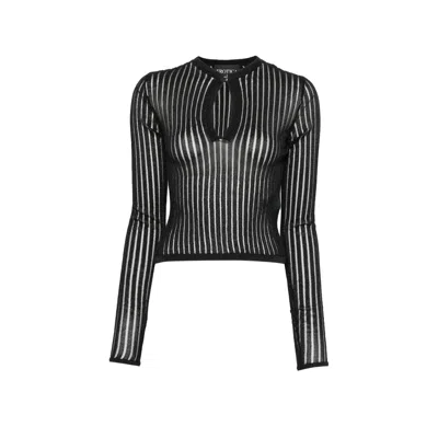 Dondup Crew-neck Knit Top In Black