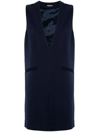 Dondup Shift Mini Dress In Blue