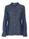 Dondup Button-down Cowboy Shirt In Blue