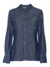 Dondup Button-down Cowboy Shirt In Blue