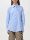 DONDUP SHIRT DONDUP WOMAN COLOR GNAWED BLUE,F22547011